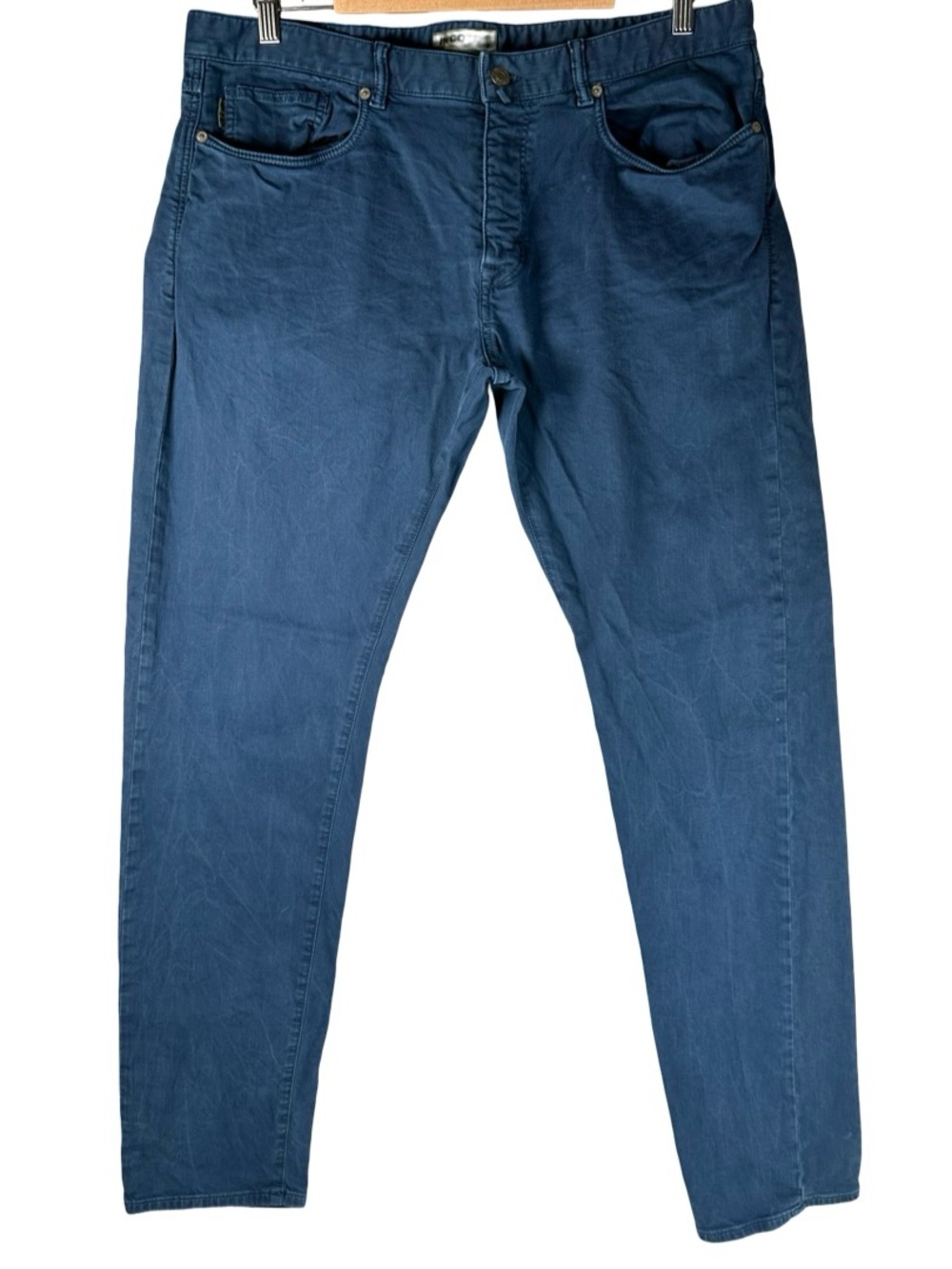 Incotex Navy Blue Slim Fit Men’s Chino 5-Pocket Twill Denim Pants Size 38